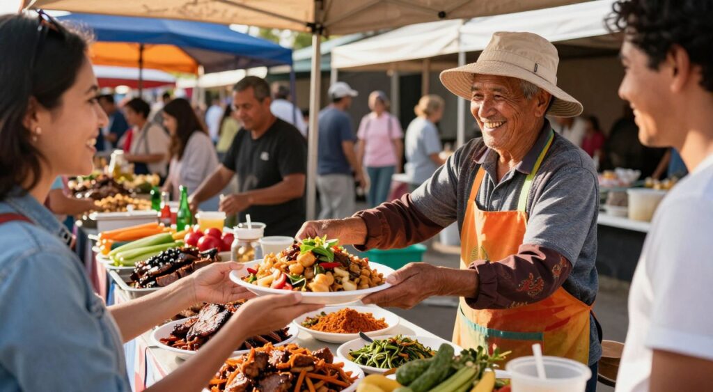venda de comidas típicas